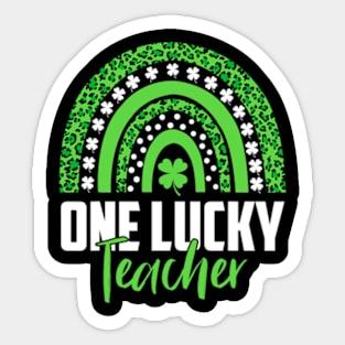 Teacher St Patricks Day Rainbow One Lucky Teacher Sticker